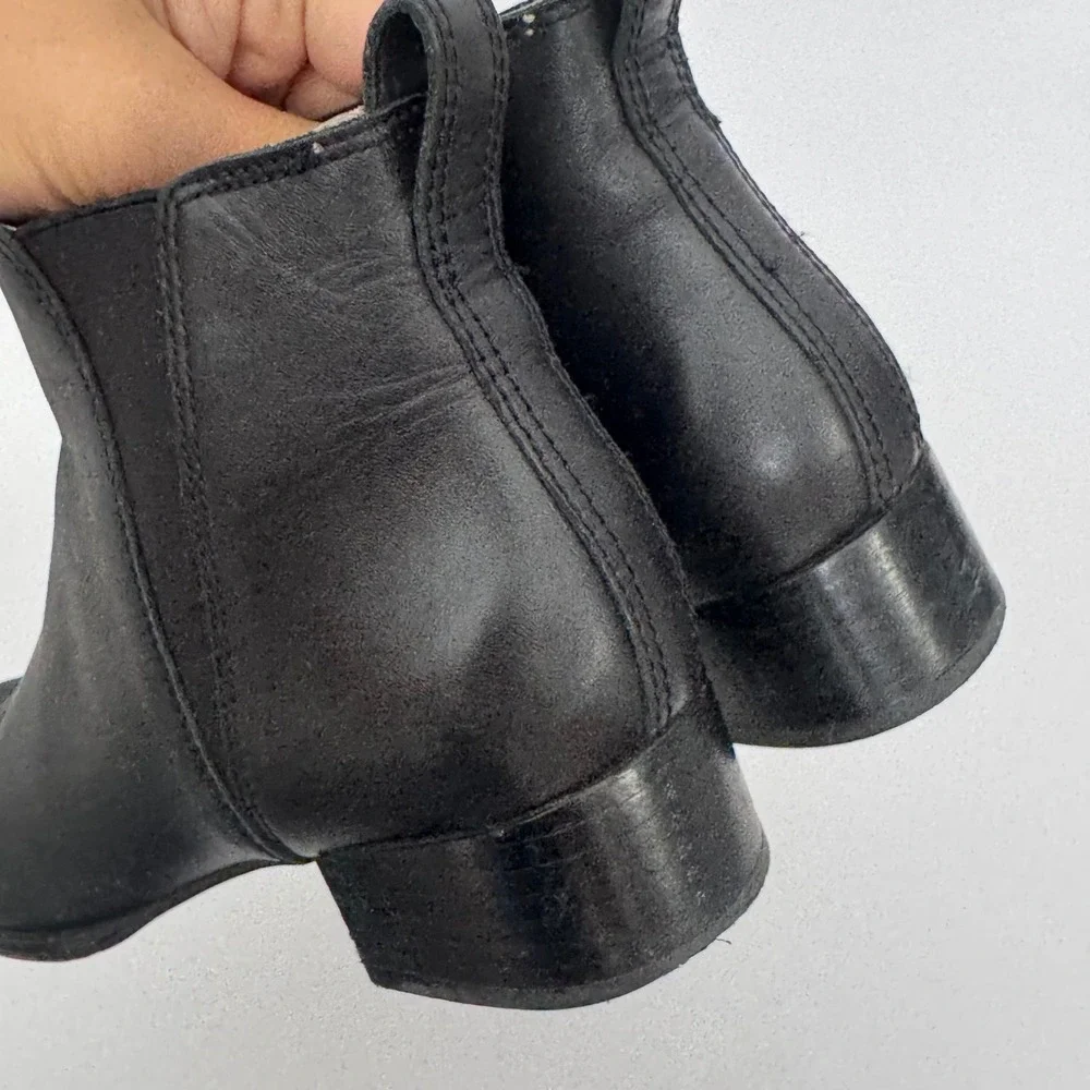Madewell Leather Carina‎ Ankle Boots Chelsea Block Heel Women Size 8 Boot